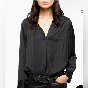 Zadig & Voltaire Black Tink Satin Blouse
